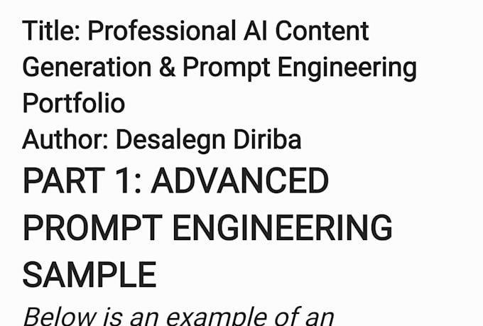 be your professional ai content writer and prompt engineer